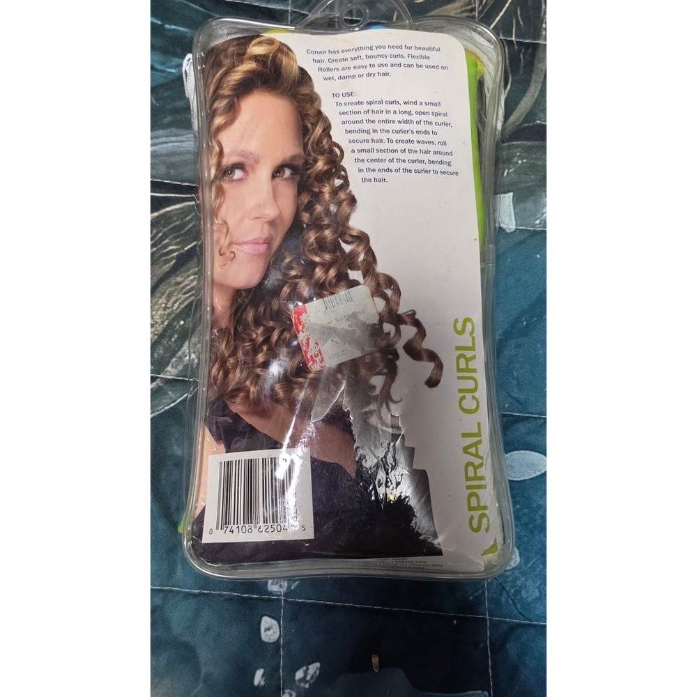 Conair Spiral Curls Flexible Rollers 18-Pack Pink Green Foam Hair Styling Set